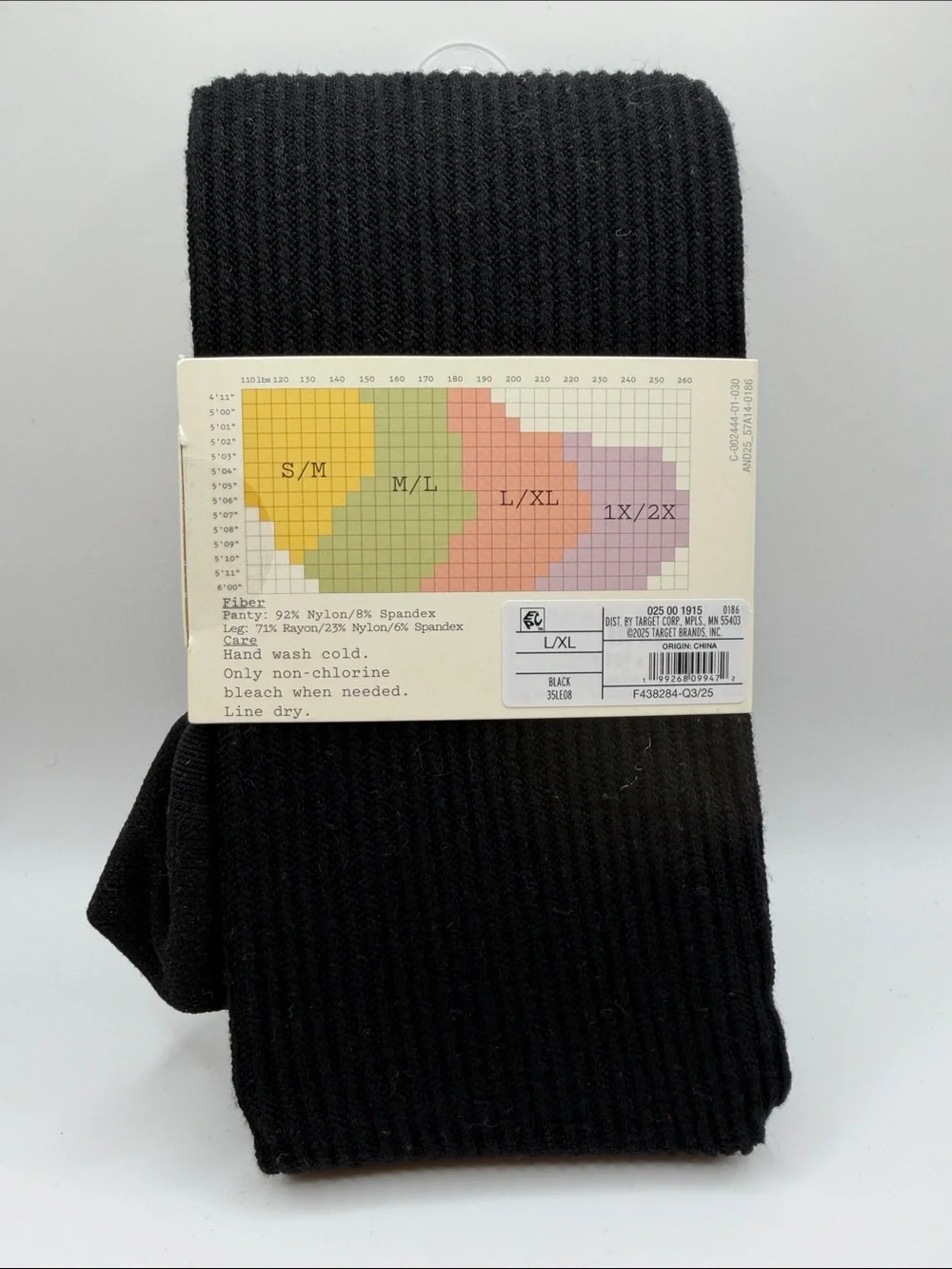 a‎ new day Black Ribbed Sweater Tights